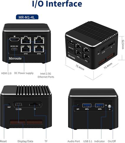 Mini PC Barebone, MR-M1 PLUS Onboard 8GB RAM NO SSD Mini Desktop Computer Intel i3-N305 Processor,8 Core 8 Thread Micro Computer 4K,4 * 2.5G Gigabit Ethernet Ports,HTPC in Kuwait
