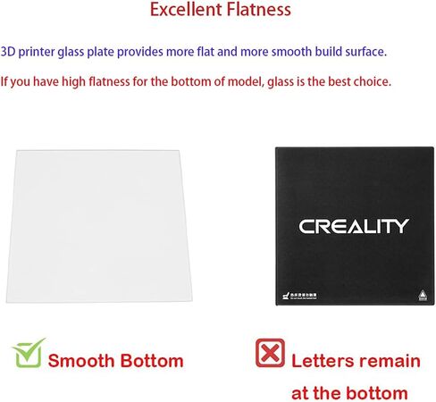 لوحة بناء زجاجية مطورة لسرير زجاجي للطابعة ثلاثية الأبعاد لـ Creality CR-10 CR-10S سطح طباعة مسطح استبدال الزجاج المقسى منصة طابعة ثلاثية الأبعاد مطورة 310 × 310 × 3 مم مع 4 مشابك زجاجية in Kuwait