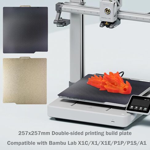 LANEKGU 257x257mm Double Sided Build Plate for Bambu Labs, Eight Pointed Star + Galaxy PEY Spring Steel Plate Print Bed Platform for Bambu Lab X1C/X1/X1E/P1P/P1S/A1 in Kuwait