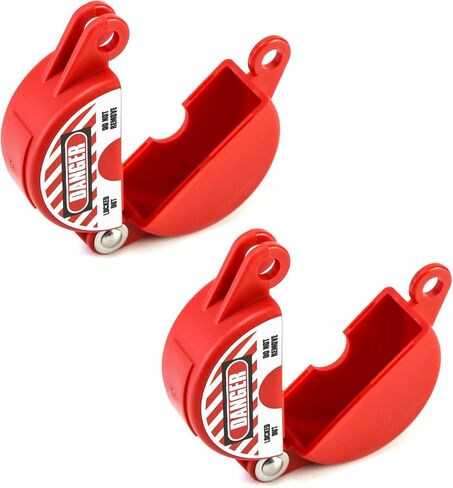 QWORK Valve Lockout, Safety Padlock Gate Valve Lock Device for Professional and Industrial Use, Red, 2 Pieces in Kuwait