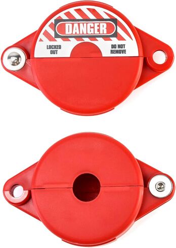 QWORK Valve Lockout, Safety Padlock Gate Valve Lock Device for Professional and Industrial Use, Red, 2 Pieces in Kuwait