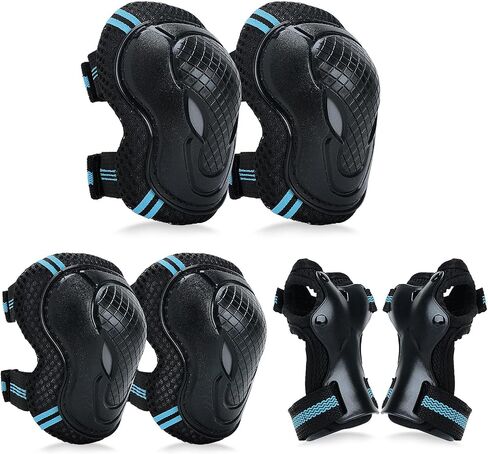 Adjustable Kids Knee Pads Elbow Pads Wrist Guards Set for 3-8 Years Child Protective Gear Set for Roller Skates,BMX,Bike,Cycling, Skateboard, Inline Skating, Scooter Riding Sports,Football in Saudi Arabia