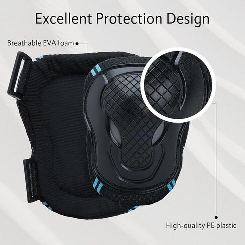 Adjustable Kids Knee Pads Elbow Pads Wrist Guards Set for 3-8 Years Child Protective Gear Set for Roller Skates,BMX,Bike,Cycling, Skateboard, Inline Skating, Scooter Riding Sports,Football in Saudi Arabia