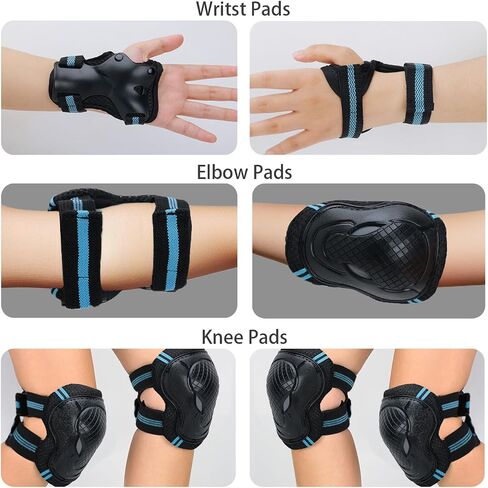 Adjustable Kids Knee Pads Elbow Pads Wrist Guards Set for 3-8 Years Child Protective Gear Set for Roller Skates,BMX,Bike,Cycling, Skateboard, Inline Skating, Scooter Riding Sports,Football in Saudi Arabia