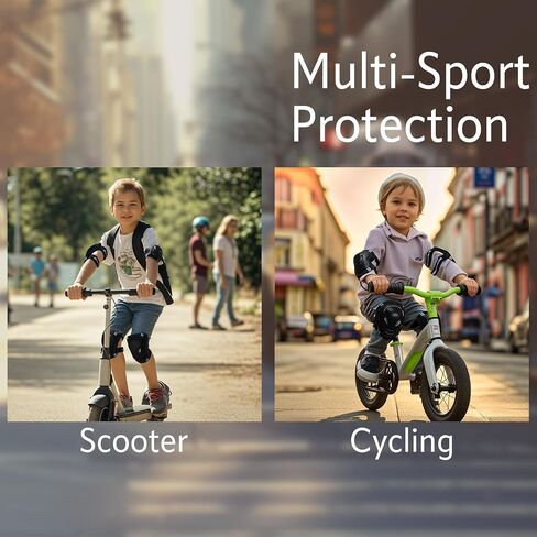 Adjustable Kids Knee Pads Elbow Pads Wrist Guards Set for 3-8 Years Child Protective Gear Set for Roller Skates,BMX,Bike,Cycling, Skateboard, Inline Skating, Scooter Riding Sports,Football in Saudi Arabia