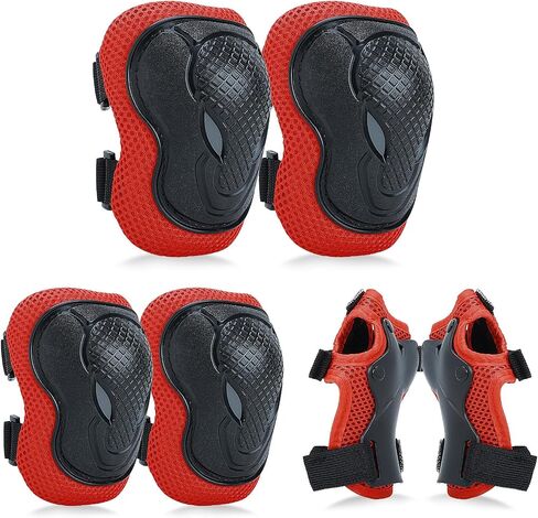 Adjustable Kids Knee Pads Elbow Pads Wrist Guards Set for 3-8 Years Child Protective Gear Set for Roller Skates,BMX,Bike,Cycling, Skateboard, Inline Skating, Scooter Riding Sports,Football in Saudi Arabia