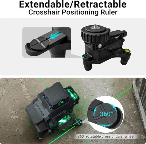 محول مستوى الليزر من تاكامين خارج المركز، مع مسطرة موضعية دوارة قابلة للسحب، قاعدة تدور 360 درجة وقابلة للتعديل بزوايا متعددة، مع خيوط 1/4 بوصة و5/8 بوصة، فقاعة مستوى مدمجة. in Kuwait