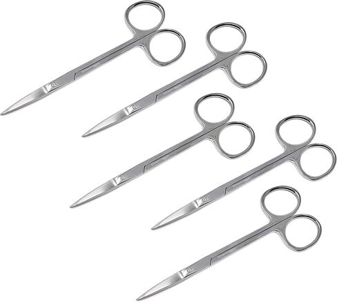 مقص Cynamed Iris Micro Dissecting Precision Lab، ذو نقطة دقيقة مستقيمة - مثالي للأطباء والممرضات وEMS والطلاب والتعليم والتدريب والمزيد (عبوة من 10) in Kuwait