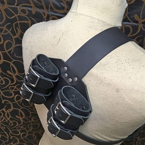Medieval Double Sword Back Scabbard Adjustable PU Leather Back Double Strap Sword Sheath, Sword Back Harness Behind the Back Scabbard Sword Holder in Saudi Arabia