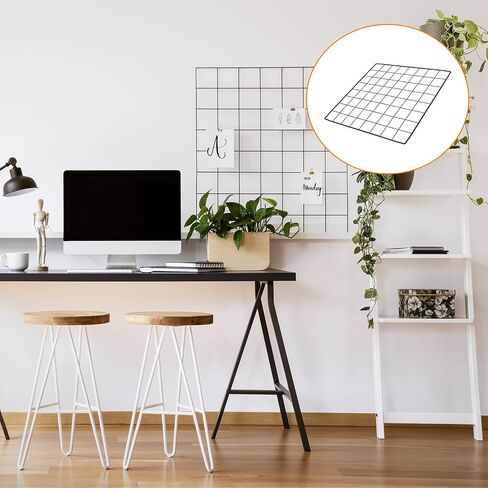 YOKIVE 4Pcs Iron Wire Grid Panel, Decorative Panels Board | Photo Pictures Display Holders Hanging Frame for Home Office (Black, 14"x14") in Saudi Arabia