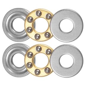 uxcell F3-8M Thrust Ball Bearing 3mm x 8mm x 3.5mm Brass with Washers ABEC3 2pcs