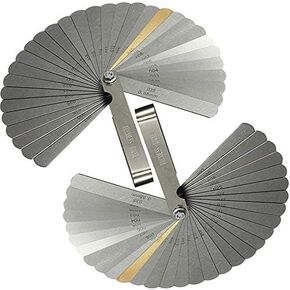New 2 Pcs 32 Blades Stainless Steel Feeler Gauge Dual Marked Metric and Imperial Gap Measurement Tool - Made In India