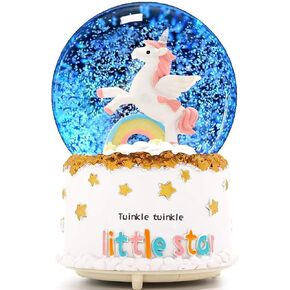 Unicorn Snow Globe for Kids, Musical Snowball with Colorful Lights Automatic Snowfall, for Girl Boy Christmas Birthday Ideal Choice, 3.5x5inch Music Box