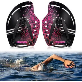 Curved Swim Hand Paddles, Swim Training Power Paddles for Lap Swimming with Adjustable Straps, Swimming Hand Paddles for Unisex-Adult