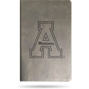 Rico Industries NCAA Appalachian State Mountaineers Gray Laser Engraved Small Notepad Jounral/Notepad 8.25" x 5.25"- Office Accessory