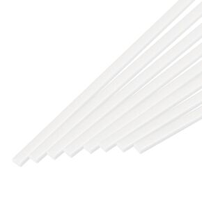 MECCANIXITY 20pcs ABS Rectangle Rod, 2x4x250mm ABS Plastic Stick Solid Bar, White Plastic Rods Assortment Kit for DIY Architectural Model Building Making