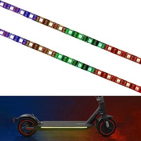 LED Lights for Scooter 2 Pcs, Battery Operated Scooter LED Lights Colorful Foldable Electric Scooter LED Lights Chassis Decorative Scooter Light Lamp Scooter Lights for Night Riding