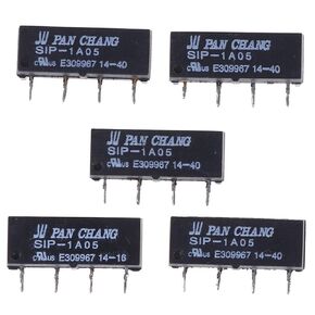 5Pcs Black SIP-1A05 Switch Relay 5V SIP-1A05 Reed Relay Switch 4 Pins DC Resistance 450~550ohm Normally Open 1A Relay Module，Industrial Switches
