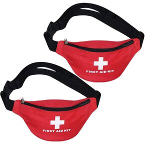 First Aid Empty Kit,Compact and Lightweight Waterproof First Aid Bag Empty with Zippered for Emergency at Home, Office, Car, Outdoors, Boat, Camping, Hiking(Bag Only) (2 Pack Fanny Pack)