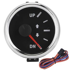 Boat Trim Gauge Kit, 52mm 2in UP DN Boat Trim Gauge 0-190ohm Trim Tilt Indicator Red Backlight IP67 Waterproof Trim Meters for Engines Generator Sets Ships (White)