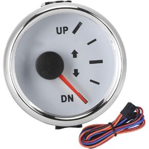 Boat Trim Gauge Kit, 52mm 2in UP DN Boat Trim Gauge 0-190ohm Trim Tilt Indicator Red Backlight IP67 Waterproof Trim Meters for Engines Generator Sets Ships (White) in Saudi Arabia