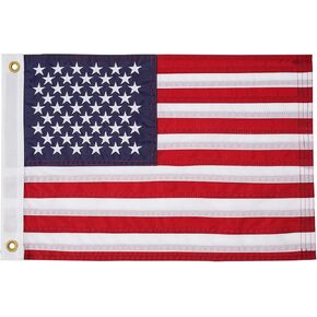 American Boat Flag Pole Kits, Outdoor Embroiderers American Flag 12x18 Inch and Boat Flagpole, Boat Yacht Marine Stainless Flag Pole