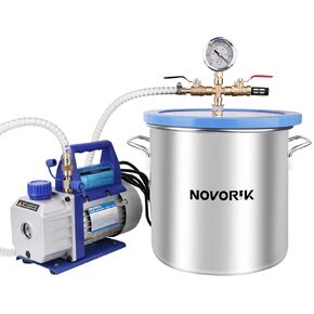 Vacuum Chamber 3 Gallon with Pump Kit 3.6CFM 1/4HP Single Stage Vacuum Pump with Acrylic Lid Vacuum Chamber Kit for Stabilizing Wood, Degassing Silicone, Epoxies