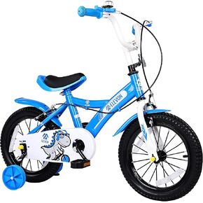 BalanceFrom Dinos Kids Bike Kids Bicycle with Removable Training Wheels and Basket 12 Inch 14 Inch 16 Inch 18 Inch for Boys Girls Ages 2-9 Years Old