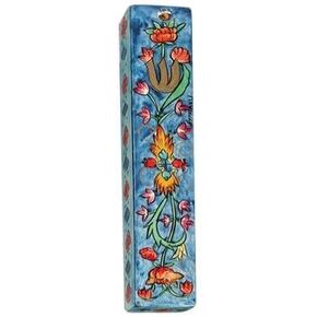 Small Wooden Pomegranates Design - Mezuzah Scroll Case For Door Lintel (MZS-7)