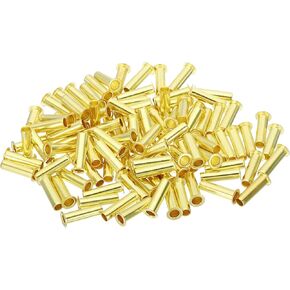 PATIKIL 1/4" Brass Compression Insert, 100 Pack Compression Fitting Insert Tube Support Assortment Kit for Air Water Fuel Oil Gas Pipe Tubing