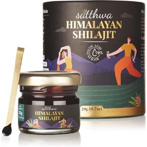 Satthwa Pure Himalayan Shilajit Resin High Potency for Men & Women - 85+ Trace Minerals - 75%+ Fulvic Acid - 50 Servings for Energy Boost & Immune Support - Lab Test Report - 20g (0.7oz)
