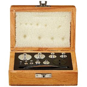 United Scientific AWB100 Wooden Analytical Weight Box, Set of 9 Weights