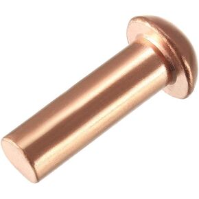 uxcell 10 Pcs 5/16" x 63/64" Round Head Copper Solid Rivets Fasteners