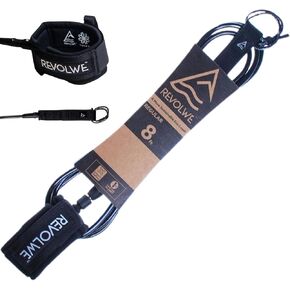 8' Premium Surfboard Leash made from Recycled Materials Surf Leash 8' Surf Board Leash, Maximum Strength, Lightweight Surf Leash for Longboard