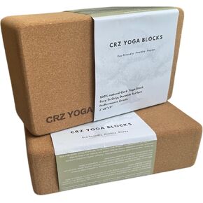 Cork Yoga Blocks 2 Pack, Premium Portuguese Yoga Bricks, High Density Yoga Block with Non Slip Surface, Eco-Friendly Yoga Accessories, Ideal for Yoga, Pilates, Stretching