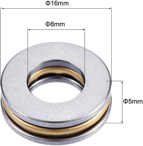 uxcell F8-16M Thrust Ball Bearings 8mm x 16mm x 5mm Chrome Steel Single Direction in Saudi Arabia