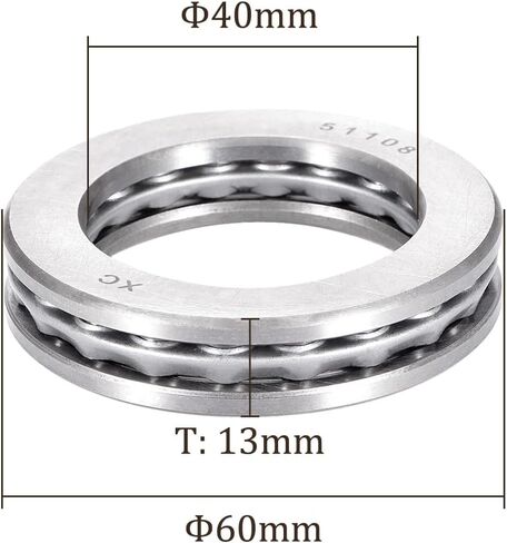 2pcs 51204 Thrust Ball Bearing - [20mm x 40mm x 14mm] Chrome Steel Miniature Thrust Bearing with Washer for Machine Tool Use in Saudi Arabia