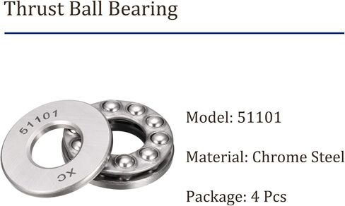 2pcs 51204 Thrust Ball Bearing - [20mm x 40mm x 14mm] Chrome Steel Miniature Thrust Bearing with Washer for Machine Tool Use in Saudi Arabia