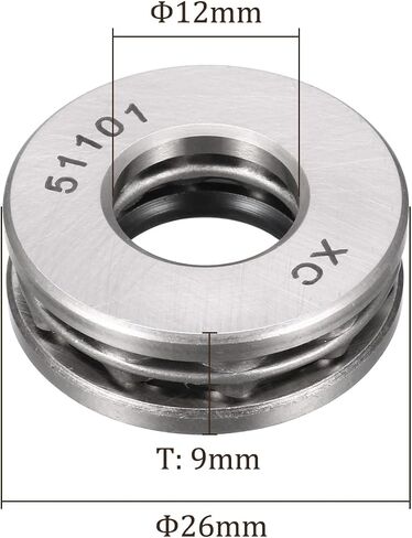 2pcs 51204 Thrust Ball Bearing - [20mm x 40mm x 14mm] Chrome Steel Miniature Thrust Bearing with Washer for Machine Tool Use in Saudi Arabia