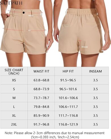 شورت نسائي للمشي لمسافات طويلة، جولف نشط في الهواء الطلق، شورت برمودا خفيف الوزن سريع الجفاف مع جيوب in Kuwait