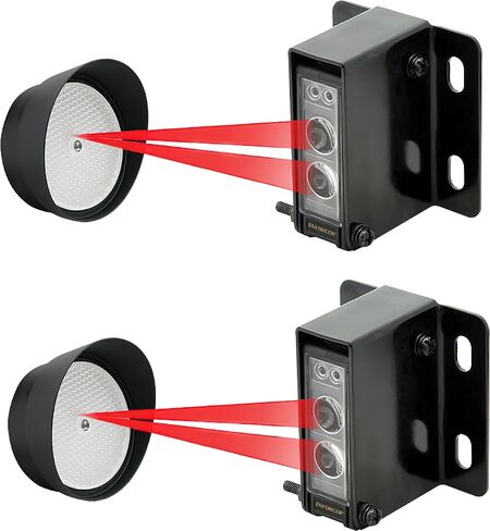 Seco-Larm E-931-S45RRQ Pack of 2 Reflective Photoelectric Beam Sensors, Pre-wired 6ft Cord, 12-250 VAC/VDC, Weatherproof Construction, Sensing Range Up to 45 feet, Adjustable Response Time in Saudi Arabia