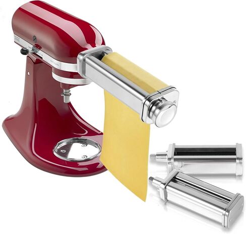 Pasta Maker Attachment for KitchenAid Stand Mixer, 3 Pieces Pasta Roller Attachments, Full Body Stainless Steel and Heavy Duty, Homemade Spaghetti, Fettucine and Lasagne in Saudi Arabia