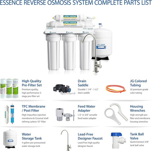 أنظمة المياه APEC ROES-50 Essence Series Top Tier 5-Stage WQA معتمد فائق الأمان نظام تصفية مياه الشرب بالتناضح العكسي in Saudi Arabia