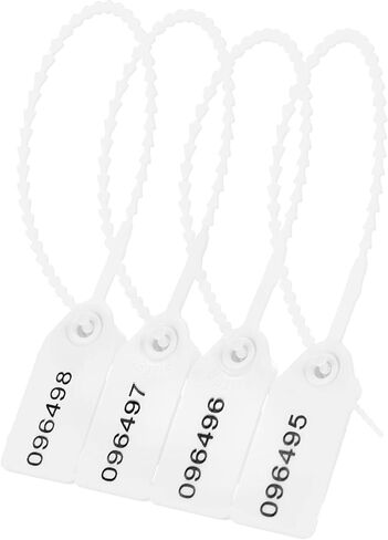 100 Plastic Security Seals Anti Tamper Fire Extinguisher Tags Numbered Zip Ties Disposable Pull Tite Secure Tags (Black) in Saudi Arabia