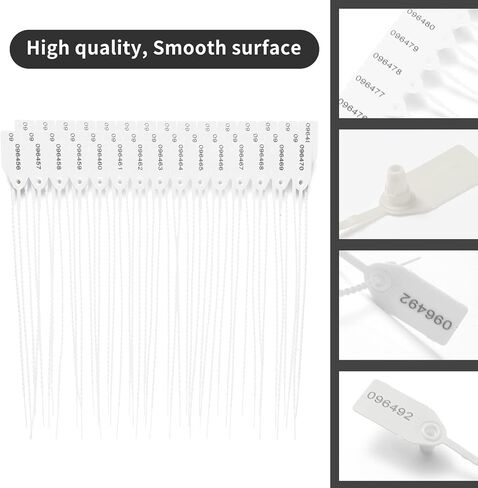 100 Plastic Security Seals Anti Tamper Fire Extinguisher Tags Numbered Zip Ties Disposable Pull Tite Secure Tags (Black) in Saudi Arabia
