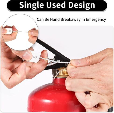 100 Plastic Security Seals Anti Tamper Fire Extinguisher Tags Numbered Zip Ties Disposable Pull Tite Secure Tags (Black) in Saudi Arabia