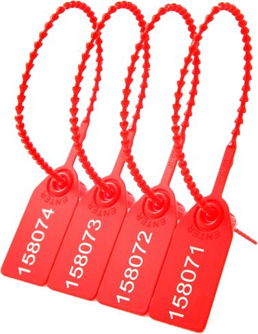 100 Plastic Security Seals Anti Tamper Fire Extinguisher Tags Numbered Zip Ties Disposable Pull Tite Secure Tags (Black) in Saudi Arabia