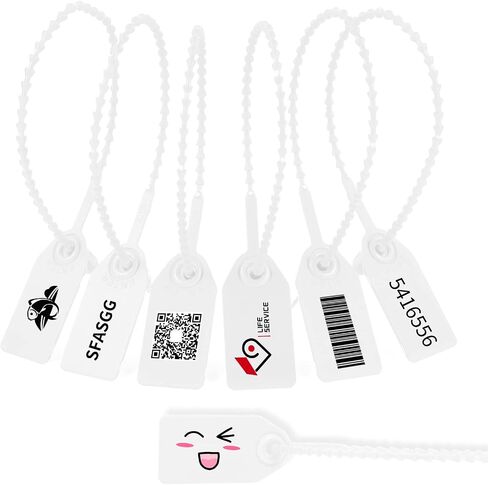 100 Plastic Security Seals Anti Tamper Fire Extinguisher Tags Numbered Zip Ties Disposable Pull Tite Secure Tags (Black) in Saudi Arabia