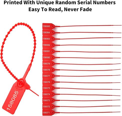 100 Plastic Security Seals Anti Tamper Fire Extinguisher Tags Numbered Zip Ties Disposable Pull Tite Secure Tags (Black) in Saudi Arabia