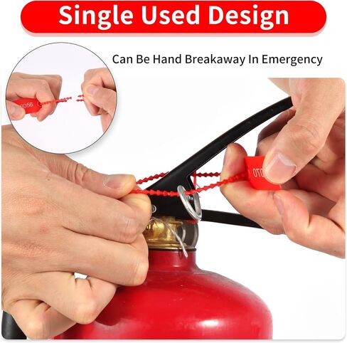 100 Plastic Security Seals Anti Tamper Fire Extinguisher Tags Numbered Zip Ties Disposable Pull Tite Secure Tags (Black) in Saudi Arabia